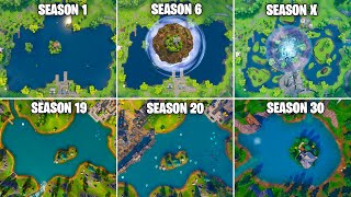 Evolution of Loot Lake in Fortnite Chapter 1 Season 1  Chapter 5 Season 4 Reload [upl. by Rafaj]