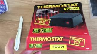 UNBOXING exo terra thermostat 100 watt pt2456 [upl. by Nnaeus]