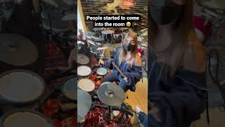 Rocker Girl enters a music store and PLAYS THIS 🥁shorts [upl. by Lanfri35]