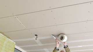 ZELF EEN VERLAAGD PLAFOND MAKEN MET GIPSPLATEN VAN KNAUF timmerman plafond stuc knauf [upl. by Rollo]