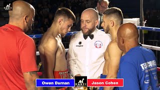 Jason Cohen vs Owen Durnan on Maree Boxing show at Oldham Leisure Centre 51024 [upl. by Haerb455]