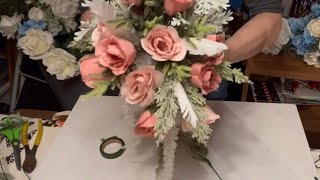 DIY  Winter Bridal Bouquet Using Silk Floral [upl. by Metah]