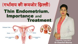 Thin Endometrium  Causes Symptoms and Treatment in Hindi  Dr Chanchal Sharma [upl. by Aihsekan]