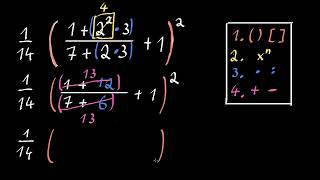 Reihenfolge der Operationen Brüche und Exponenten  6 Klasse  Mathematik  Khan Academy [upl. by Michella]