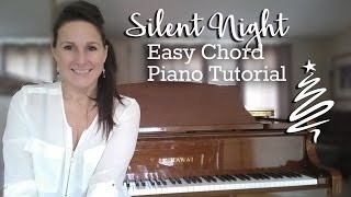 How to Play Silent Night on Piano  Easy Beginner Piano Chord Version  Christmas Carol [upl. by Katerina645]