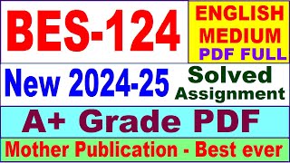 BES 124 solved assignment 202425 in English  bes 124 ignou solved assignment  bes 124 ignou 2024 [upl. by Niu]