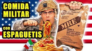 Probando COMIDA MILITAR con ESPAGUETIS ITALIANOS de USA [upl. by Child]