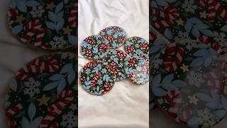 Painting Holiday Coasters CAMILLA CREATIONS camillacreations painting art acrylic christmas [upl. by Cormac608]