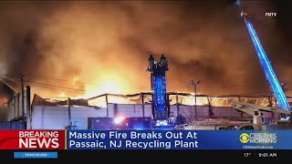 Massive Fire At Passaic NJ Recycling Plant [upl. by Atteram]