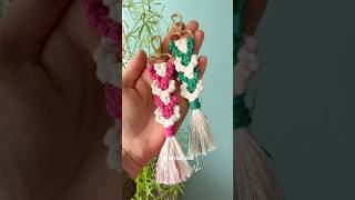 Making macrame keychain  tutorial ⬆️ crafts diy handmade accessories [upl. by Nnahsal369]