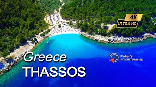 Thassos Greece I Relaxation View From Sky I 4K UHD [upl. by Formica]