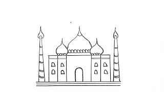 How to draw a beautiful Taj Mahal easy pencil draw Step by step [upl. by Gabi]