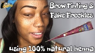 Creating SemiPermanent Freckles amp Eyebrows Using Henna Paste 🤔  How To [upl. by Artemla]