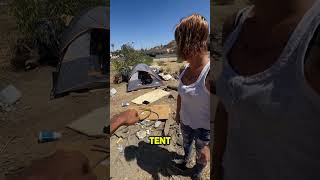 Homeless was leaving her tent then this happened shorts [upl. by Sakiv]