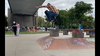 Shuv It Tail Grab Off Kicker Corner  Jeff [upl. by Nnaear]