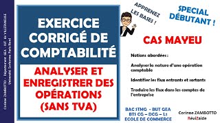 EXERCICE DE COMPTABILITÉ  DÉBUTANT  CAS MAYEU [upl. by Ttej]