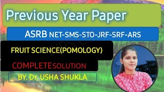 PREVIOUS YEAR QUESTION OF FRUIT SCIENCE  For NETSMSSTOJRFSRFDHODDHIARI PhD [upl. by Adnohsat]