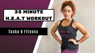 35 minute high energy aerobic toning workout HEAT™  Full body Cardio HOME WORKOUT [upl. by Notsur]