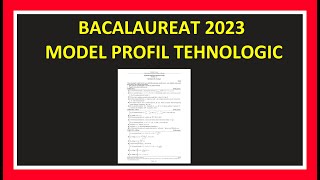 MODEL BACALAUREAT MATEMATICA 2023 REZOLVAT BAC TEHNOLOGIC MATE REZOLVARE MODEL BAC CLASA 12 EXAMEN [upl. by Polak499]