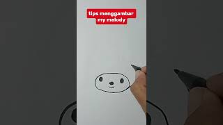 Tips menggambar my melody shorts drawing drawingtutorial drawingtutorial cartoon art [upl. by Vano]