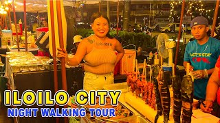 DOWNTOWN ILOILO CITY at NIGHT  Night Walking Tour and Street Foods iloilocity [upl. by Mortimer]