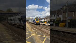 Train at DRONFIELD Class 195 stopper on a LeedsNottingham [upl. by Armilla843]