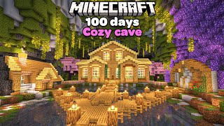 I Spent 100 Days in a ﻿Cozy Cave Only World in Minecraft [upl. by Attekram368]