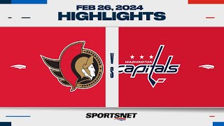 NHL Highlights  Senators vs Capitals  February 26 2024 [upl. by Lehsar492]