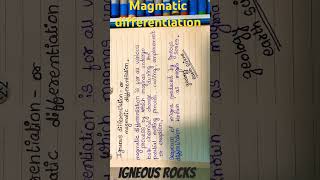 Igneous differentiation earthgeology petrology geology science notes compititive exam yt [upl. by Ilera]