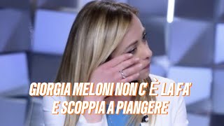 GIORGIA MELONI IN LACRIME DURANTE UN INTERVISTA CON TOMMASO CERNO [upl. by Nnybor]