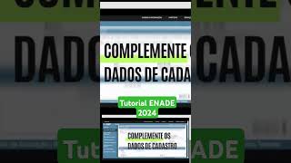 Tutorial ENADE 2024 enade inep 2024 [upl. by Malvin168]