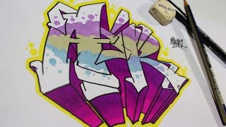 Como hacer letras graffiti fácil y sencillo  Tutorial [upl. by Eetnwahs746]