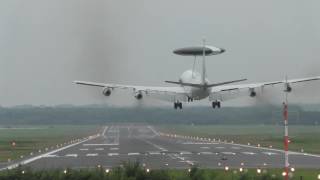 NATO AWACS E3 Sentry hard landing at GKE [upl. by Clintock]