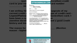 Request Letter to Bank for Upgrading Credit Card  Sample Letter for Credit Card Upgrade [upl. by Brott531]