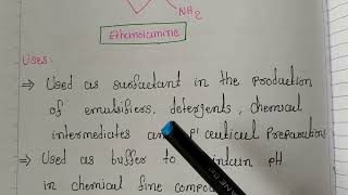 Structure and uses Ethanolamine ethylenediamine amphetamine [upl. by Nivalc]