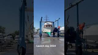 Trawler launch Albin 36 trawlerlife trawler boatlaunch [upl. by Nordin977]