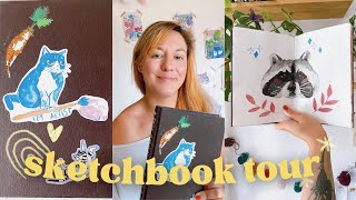 Sketchbook tour ✨ part of my 365 project drawing every day for a year [upl. by Yerot]