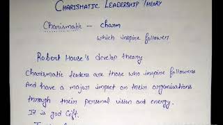 Charismatic leadership Theory  Assumption limitation in Hindi 12th Bcom Mcom [upl. by Romy]