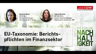 14 EUTaxonomie Berichtspflichten im Finanzsektor [upl. by Aytnahs]