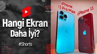 iPhone 13 vs 13 Pro Max ekran karşılaştırması shorts [upl. by Beitz352]