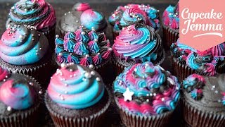 Piped Buttercream GALAXY Cupcake  Full Tutorial amp HowTo  Cupcake Jemma [upl. by Feune]