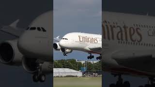 A380 Landing into Manchester with a bouncy nose gear [upl. by Ahsilam]