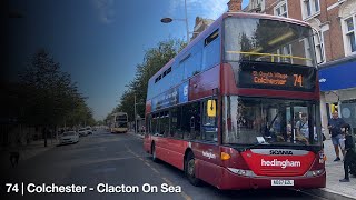 Kickdown  Hedingham 851 AO57 EZL  Scania Omnicity N230UD ZF  Route 74 [upl. by Gilman]