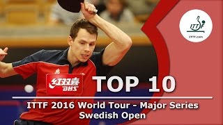 DHS ITTF Top 10  2016 Swedish Open [upl. by Jenica]