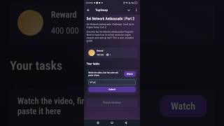 Sei Network Ambassado  Part 2  TapSwap Video Code  Sei Network Ambassador Challenge [upl. by Stratton]