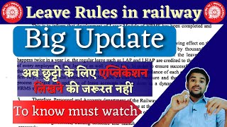 New Leave Module Introduced For Railway Hrms Portal [upl. by Utham]