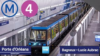 Paris Métro ligne 4  MP05  Porte dOrléans  Bagneux—Lucie Aubrac [upl. by Brouwer61]