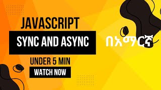 synchronous and asynchronous programming in JavaScript በአማርኛ [upl. by Tiphane]