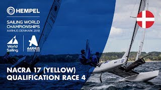 Full Nacra 17 Yellow Fleet Qualification Race 4  Aarhus 2018 [upl. by Hildebrandt]