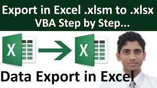 Export Data in Excel xlsm to xlsx in Hindi Step by step [upl. by Lehacim184]